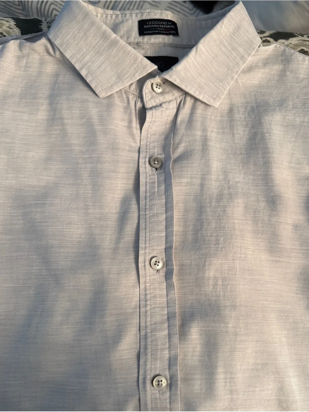 Leggiuno/Banana Republic Light Gray Men's Italian Fabric Buttondown XL slim fit
